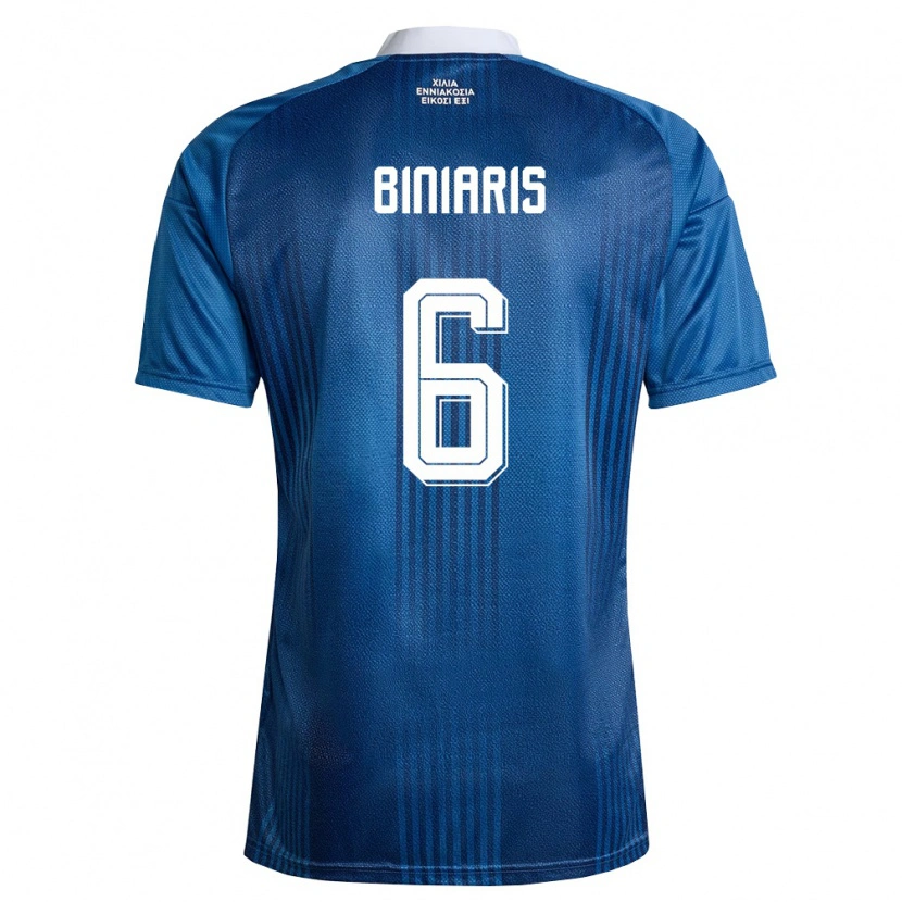 DanxenキッズギリシャPanagiotis Biniaris#6紺 青 白アウェイシャツ26-28ジャージーユニフォーム