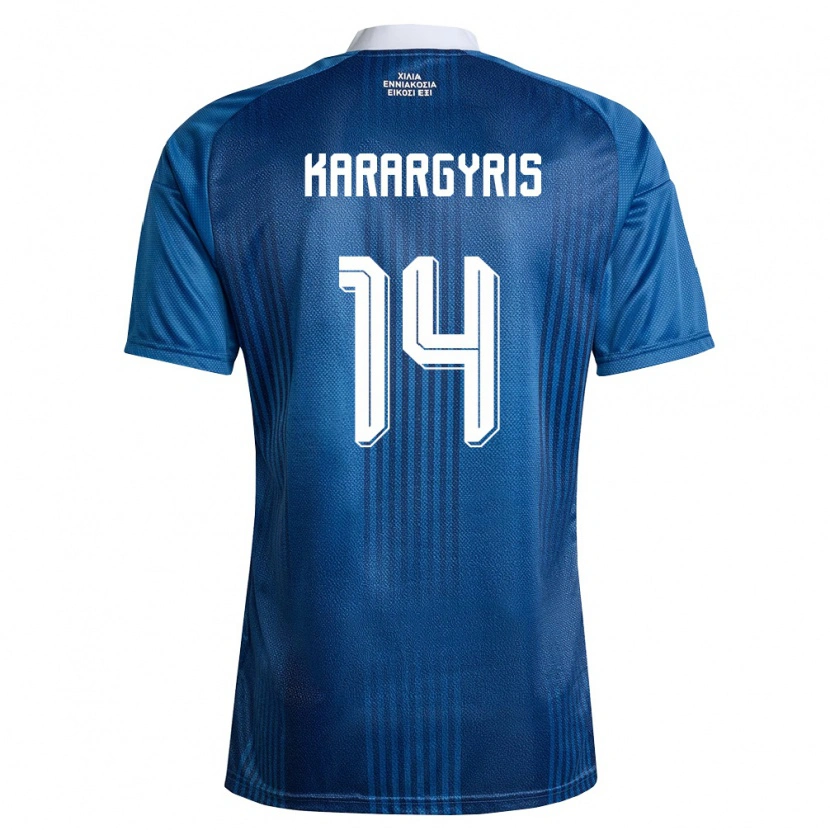 DanxenキッズギリシャZois Karargyris#14紺 青 白アウェイシャツ26-28ジャージーユニフォーム