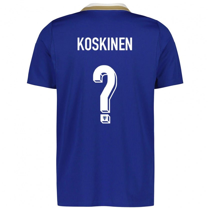 DanxenキッズフィンランドRoni Koskinen#0青 白アウェイシャツ26-28ジャージーユニフォーム