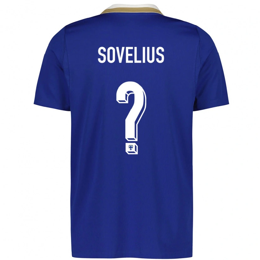 DanxenキッズフィンランドTomas Sovelius#0青 白アウェイシャツ26-28ジャージーユニフォーム
