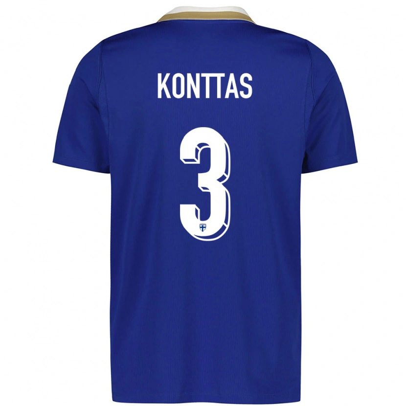 DanxenキッズフィンランドValo Konttas#3青 白アウェイシャツ26-28ジャージーユニフォーム
