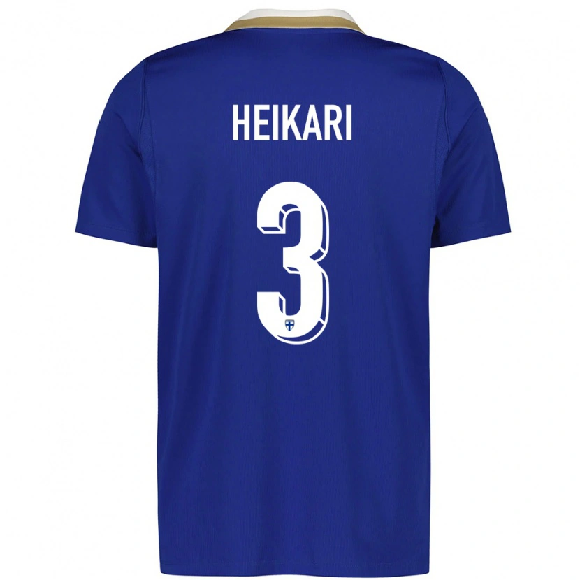 DanxenキッズフィンランドSamuel Heikari#3青 白アウェイシャツ26-28ジャージーユニフォーム
