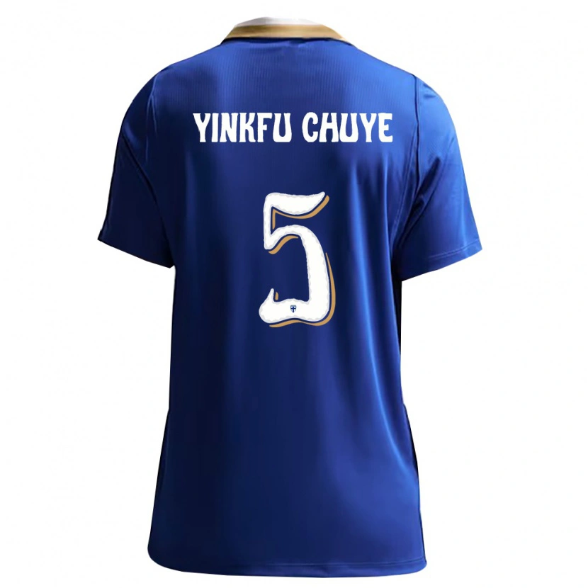 DanxenキッズフィンランドMiguel Yinkfu Chuye#5青 白アウェイシャツ26-28ジャージーユニフォーム