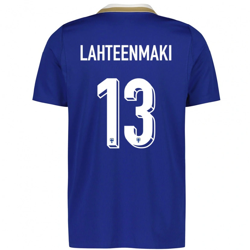 DanxenキッズフィンランドJuho Lähteenmäki#13青 白アウェイシャツ26-28ジャージーユニフォーム