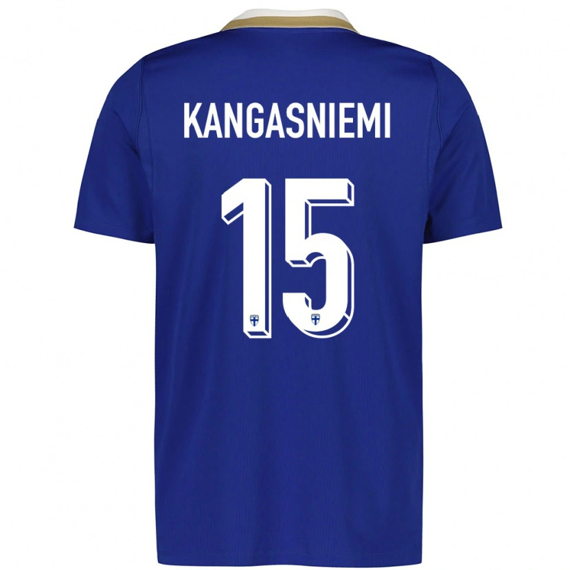 DanxenキッズフィンランドIlari Kangasniemi#15青 白アウェイシャツ26-28ジャージーユニフォーム