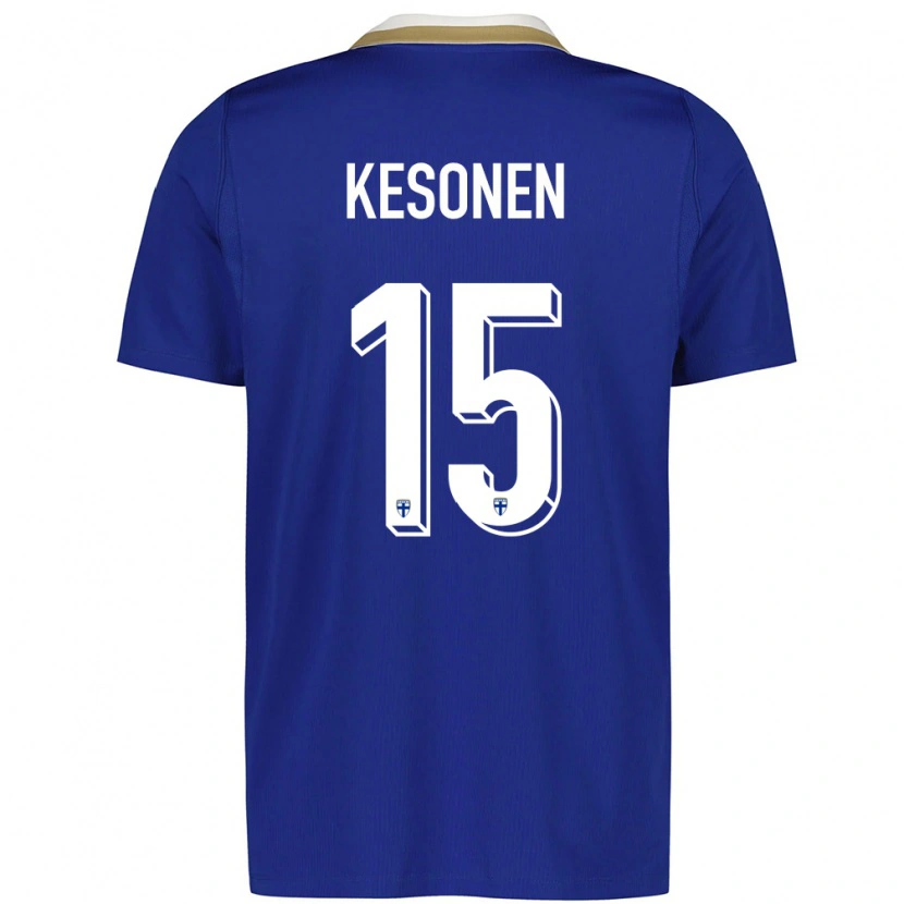 DanxenキッズフィンランドDaniel Kesonen#15青 白アウェイシャツ26-28ジャージーユニフォーム