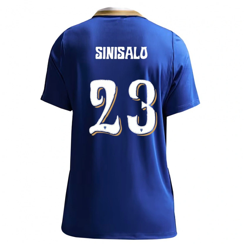 Danxenキッズフィンランドヴィルジャミ・シニサロ#23青 白アウェイシャツ26-28ジャージーユニフォーム