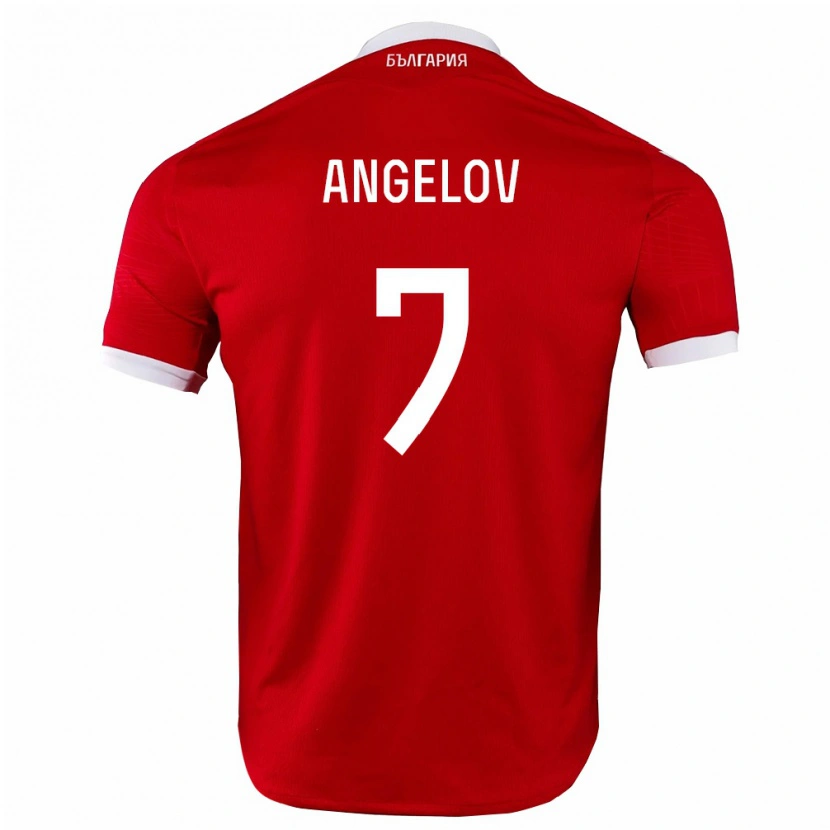 DanxenキッズブルガリアErnan Angelov#7赤 白アウェイシャツ26-28ジャージーユニフォーム