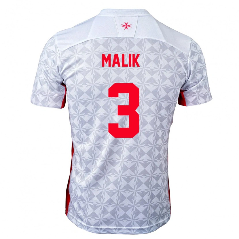 DanxenキッズマルタAmin Malik#3灰 白 赤アウェイシャツ26-28ジャージーユニフォーム