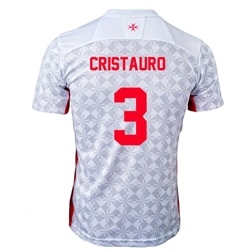 DanxenキッズマルタGiorgio Cristauro#3灰 白 赤アウェイシャツ26-28ジャージーユニフォーム