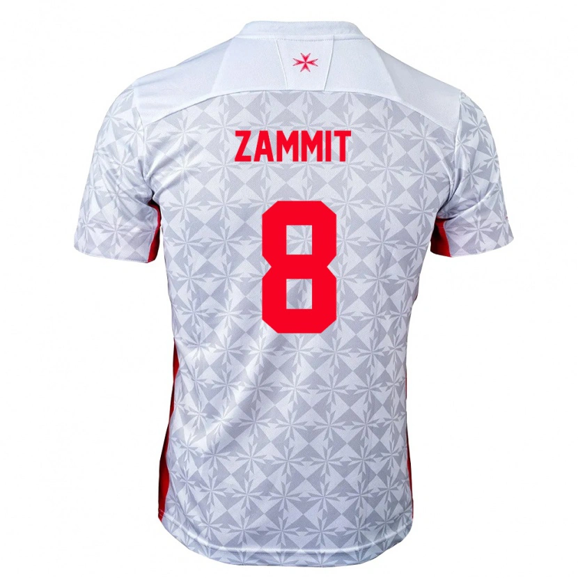 DanxenキッズマルタKaylon Zammit#8灰 白 赤アウェイシャツ26-28ジャージーユニフォーム