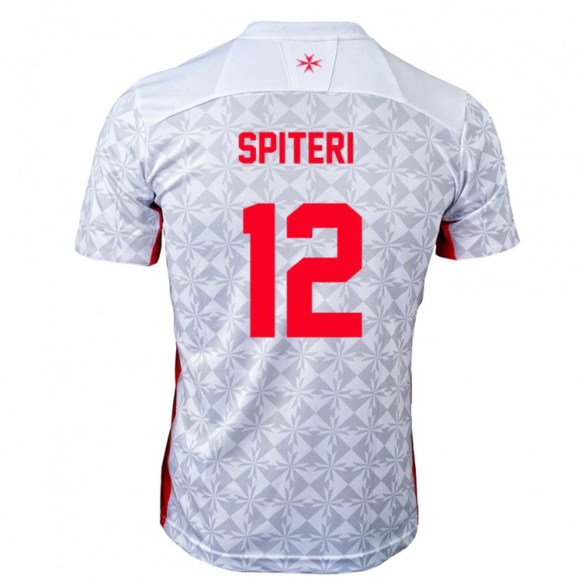 DanxenキッズマルタJayden Spiteri#12灰 白 赤アウェイシャツ26-28ジャージーユニフォーム
