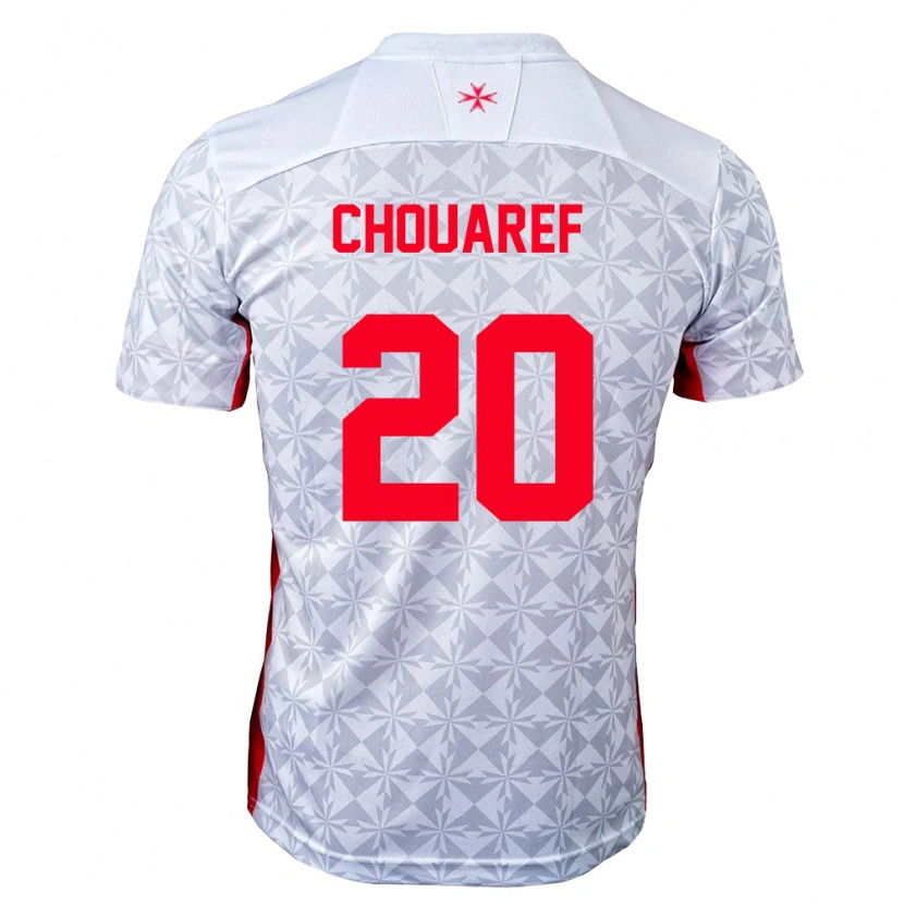 DanxenキッズマルタIlyas Chouaref#20灰 白 赤アウェイシャツ26-28ジャージーユニフォーム