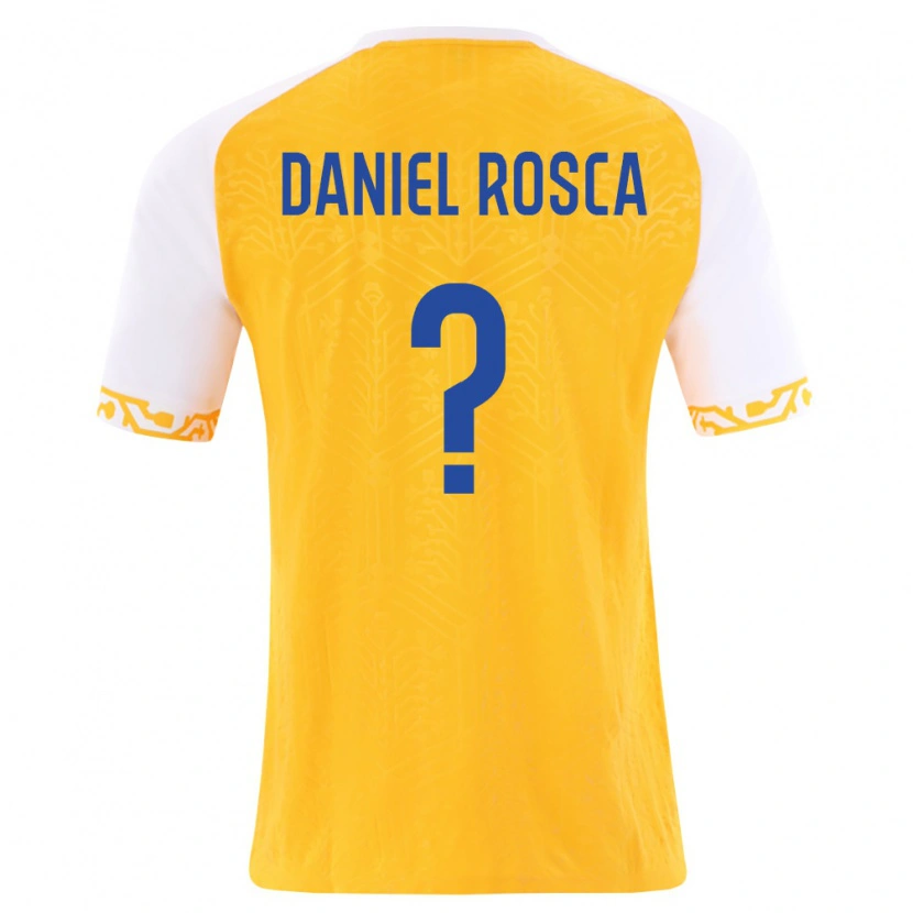 DanxenキッズモルドバDaniel Rosca#0黄 白アウェイシャツ26-28ジャージーユニフォーム