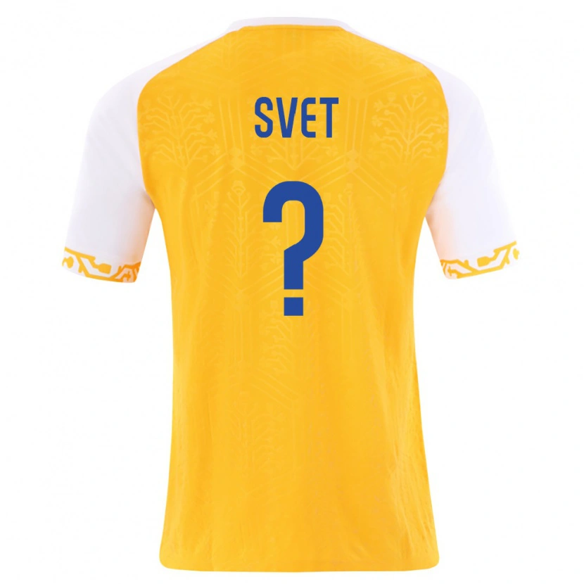 DanxenキッズモルドバStanislav Svet#0黄 白アウェイシャツ26-28ジャージーユニフォーム