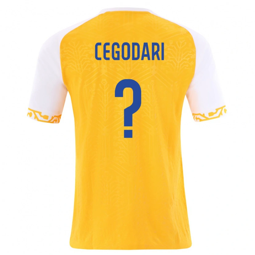 DanxenキッズモルドバGheorghe Cegodari#0黄 白アウェイシャツ26-28ジャージーユニフォーム