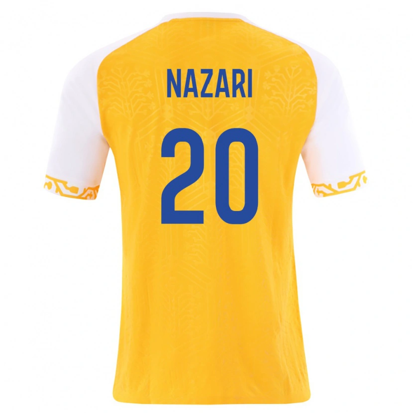 DanxenキッズモルドバPavel Nazari#20黄 白アウェイシャツ26-28ジャージーユニフォーム