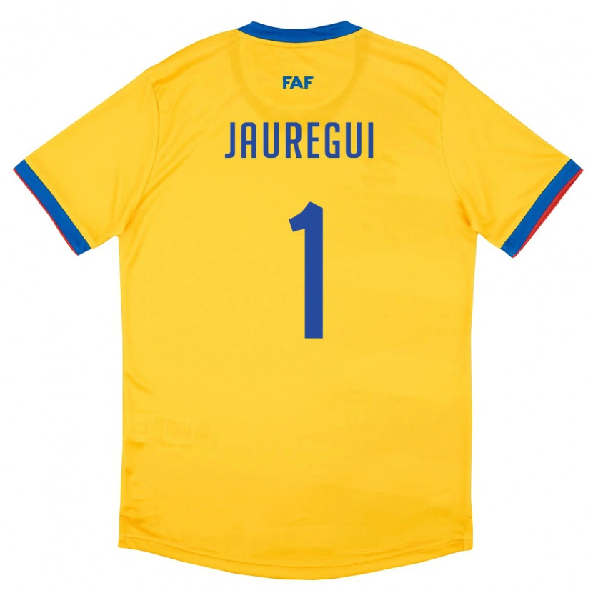 DanxenキッズアンドラAlex Jauregui#1黄 青 赤アウェイシャツ26-28ジャージーユニフォーム