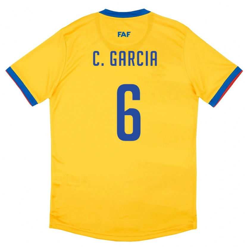 DanxenキッズアンドラChristian Garcia#6黄 青 赤アウェイシャツ26-28ジャージーユニフォーム