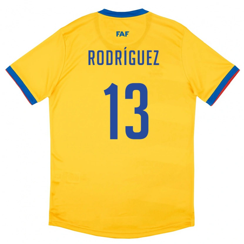 DanxenキッズアンドラArnau Rodríguez#13黄 青 赤アウェイシャツ26-28ジャージーユニフォーム
