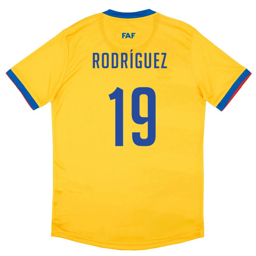 DanxenキッズアンドラJan Rodríguez#19黄 青 赤アウェイシャツ26-28ジャージーユニフォーム