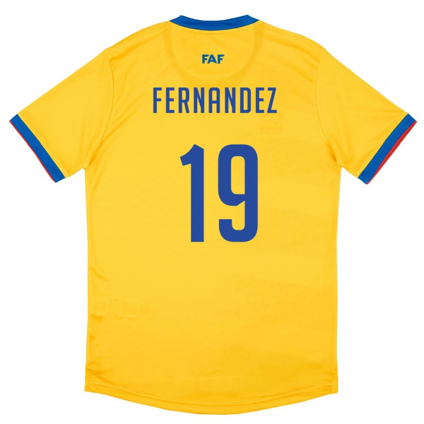 DanxenキッズアンドラNil Fernandez#19黄 青 赤アウェイシャツ26-28ジャージーユニフォーム
