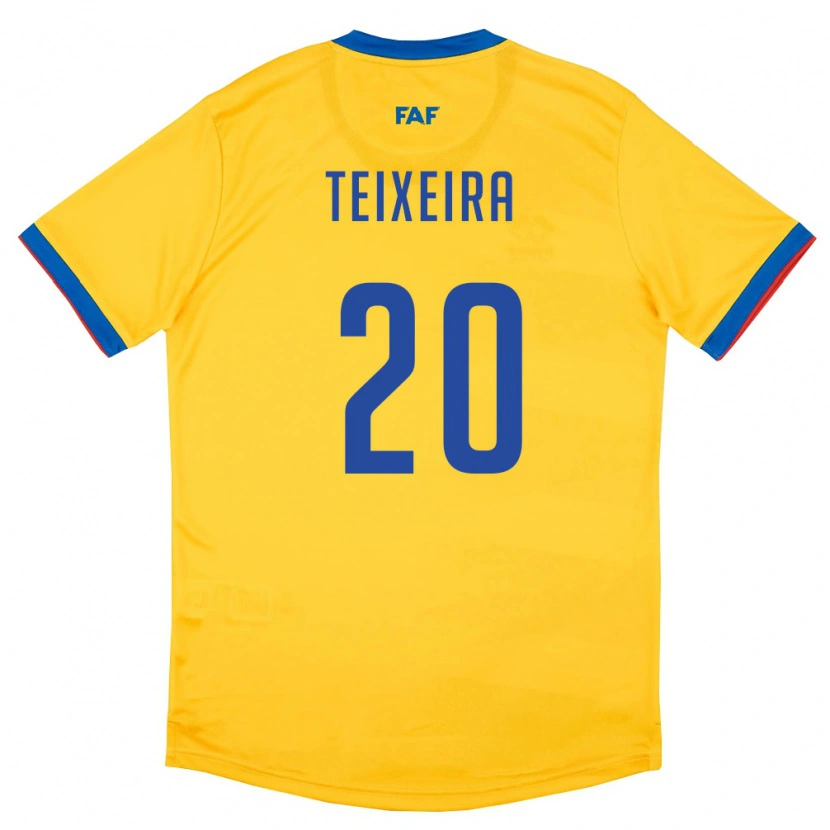 DanxenキッズアンドラJoão Teixeira#20黄 青 赤アウェイシャツ26-28ジャージーユニフォーム