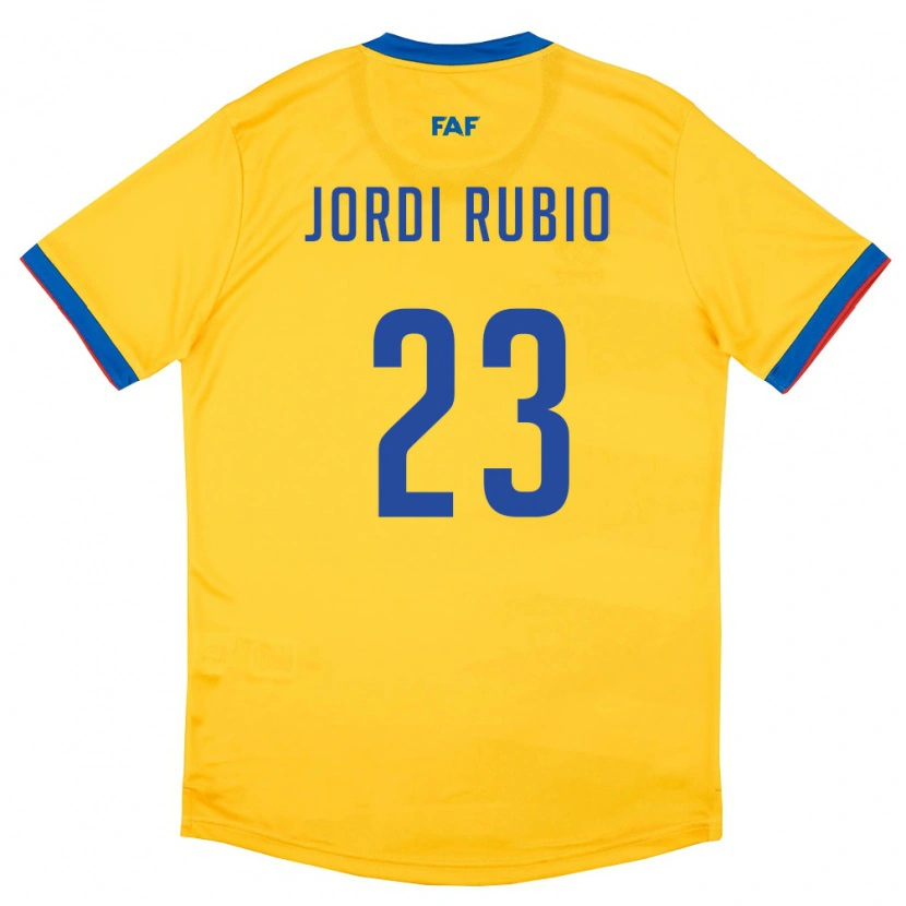 DanxenキッズアンドラJordi Rubio#23黄 青 赤アウェイシャツ26-28ジャージーユニフォーム