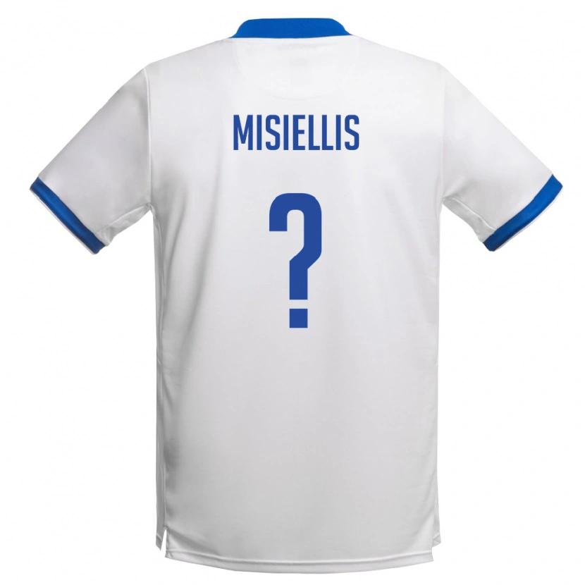 DanxenキッズキプロスAndreas Misiellis#0白 ロイヤルブルーアウェイシャツ26-28ジャージーユニフォーム