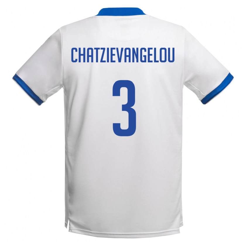 DanxenキッズキプロスPetros Chatzievangelou#3白 ロイヤルブルーアウェイシャツ26-28ジャージーユニフォーム