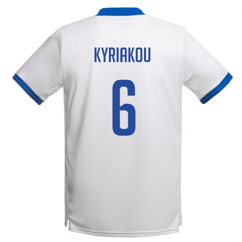DanxenキッズキプロスKyriakos Kyriakou#6白 ロイヤルブルーアウェイシャツ26-28ジャージーユニフォーム