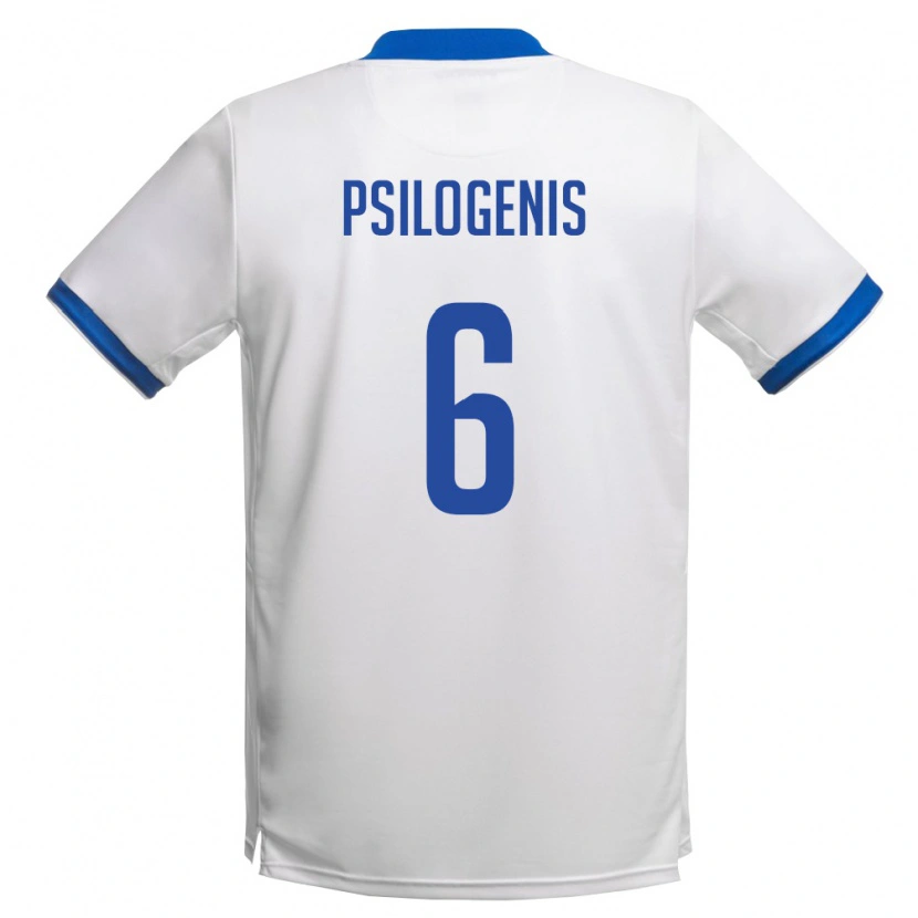 DanxenキッズキプロスGavriel Psilogenis#6白 ロイヤルブルーアウェイシャツ26-28ジャージーユニフォーム