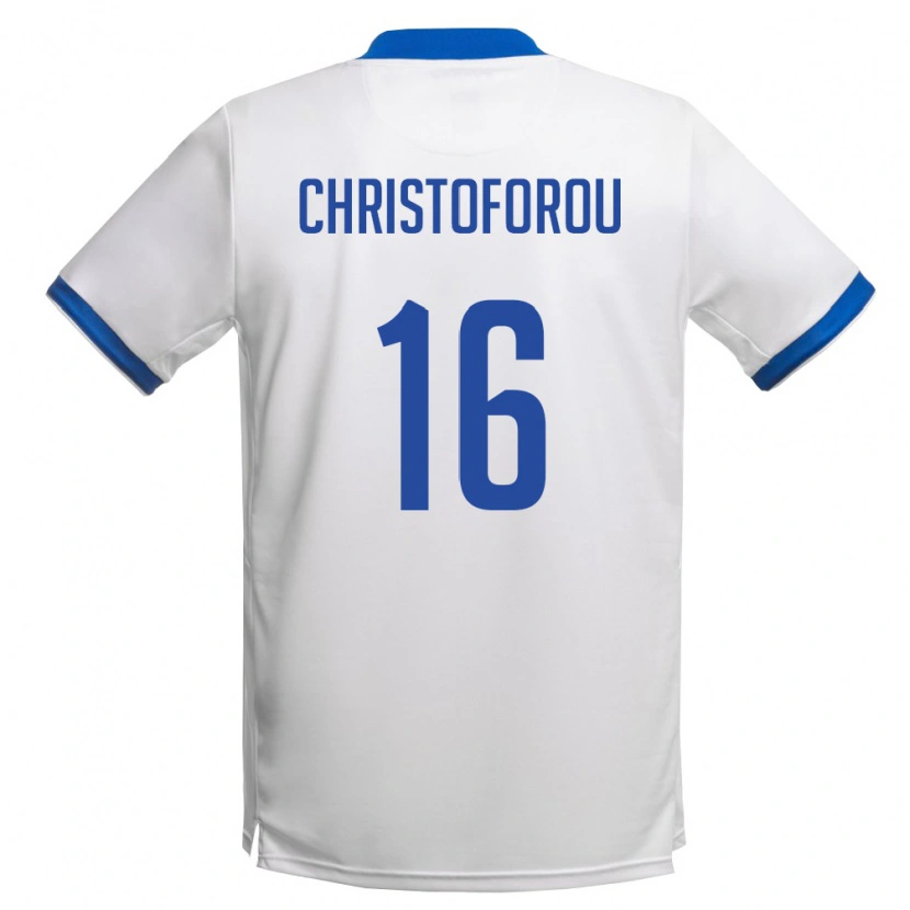 DanxenキッズキプロスAndreas Christoforou#16白 ロイヤルブルーアウェイシャツ26-28ジャージーユニフォーム