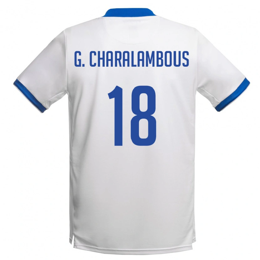 DanxenキッズキプロスGordon Panagiotis Charalambous#18白 ロイヤルブルーアウェイシャツ26-28ジャージーユニフォーム