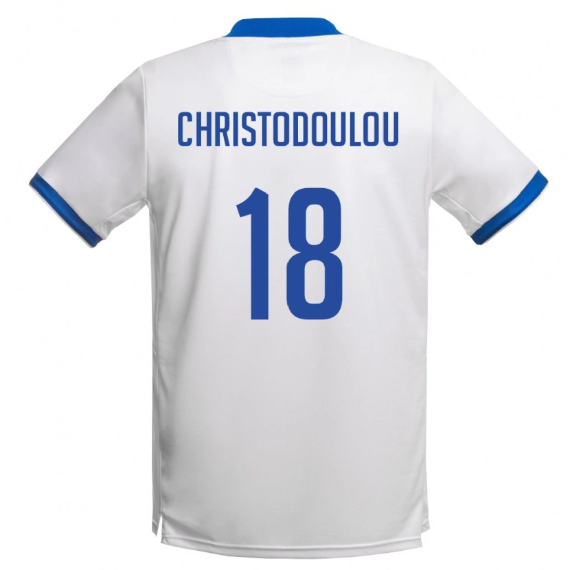 DanxenキッズキプロスKyriakos Christodoulou#18白 ロイヤルブルーアウェイシャツ26-28ジャージーユニフォーム