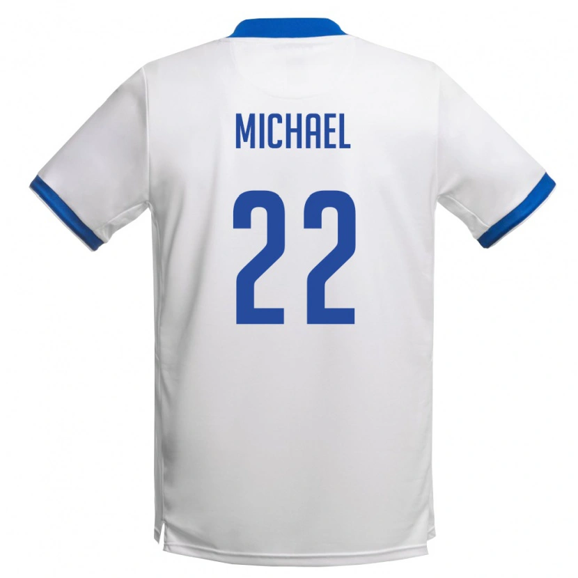 Danxenキッズキプロスネオフィトス・ミカエル#22白 ロイヤルブルーアウェイシャツ26-28ジャージーユニフォーム
