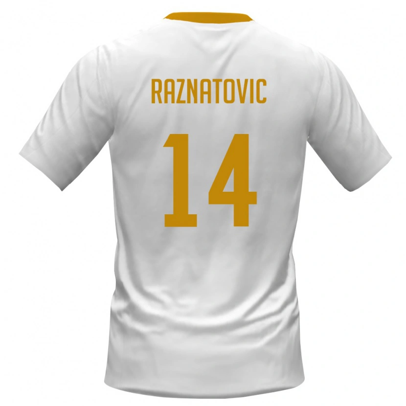 DanxenキッズモンテネグロPetar Ražnatović#14白 赤 黄アウェイシャツ26-28ジャージーユニフォーム