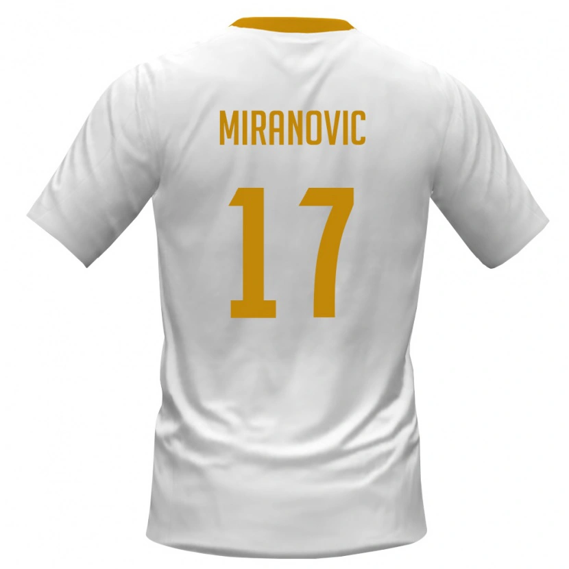 DanxenキッズモンテネグロDragan Miranovic#17白 赤 黄アウェイシャツ26-28ジャージーユニフォーム