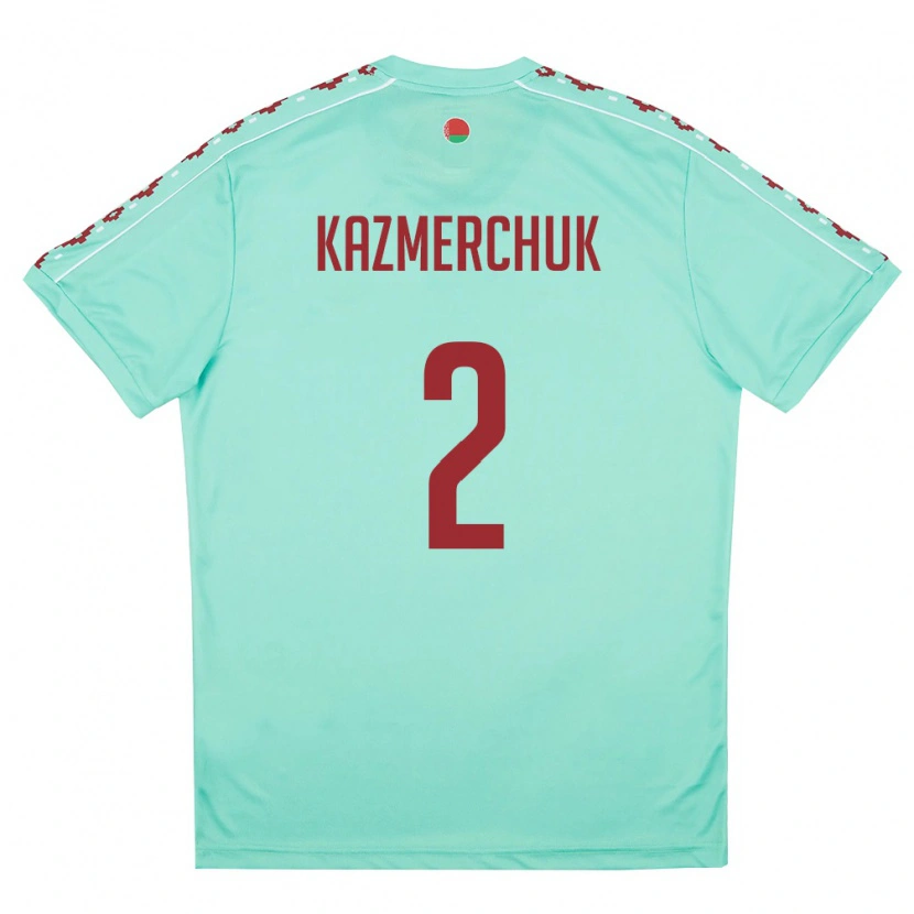 DanxenキッズベラルーシStanislav Kazmerchuk#2ライトグリーン バーガンディアウェイシャツ26-28ジャージーユニフォーム
