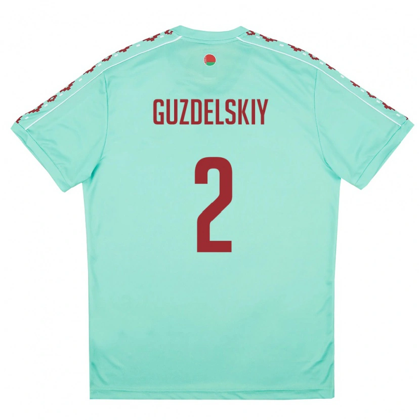 DanxenキッズベラルーシSergey Guzdelskiy#2ライトグリーン バーガンディアウェイシャツ26-28ジャージーユニフォーム