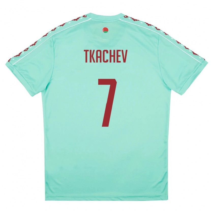 DanxenキッズベラルーシTimofey Tkachev#7ライトグリーン バーガンディアウェイシャツ26-28ジャージーユニフォーム