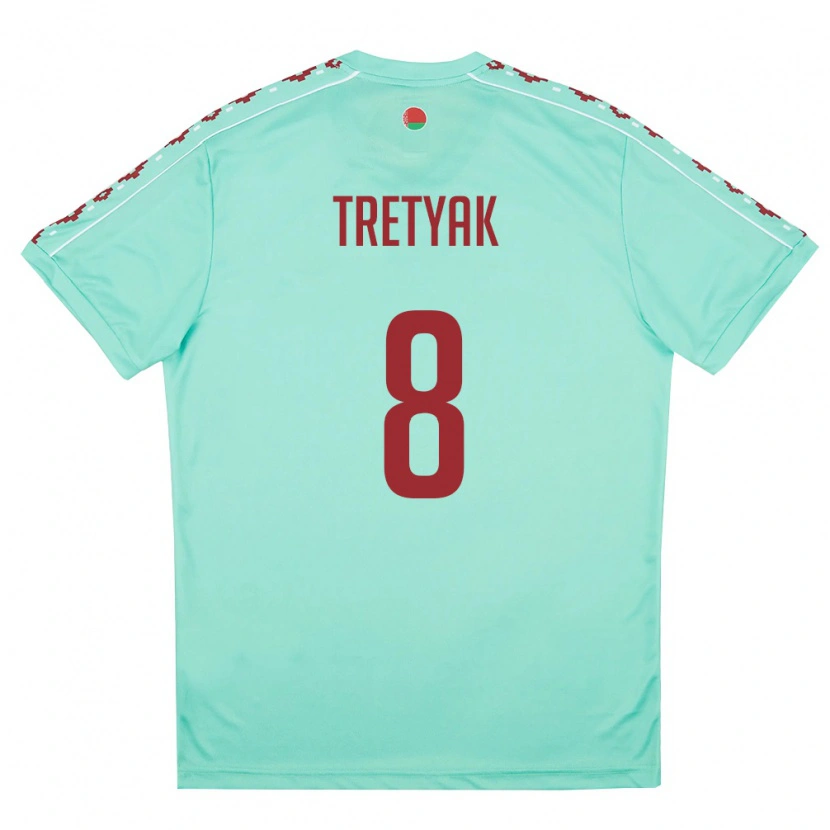 DanxenキッズベラルーシVladislav Tretyak#8ライトグリーン バーガンディアウェイシャツ26-28ジャージーユニフォーム