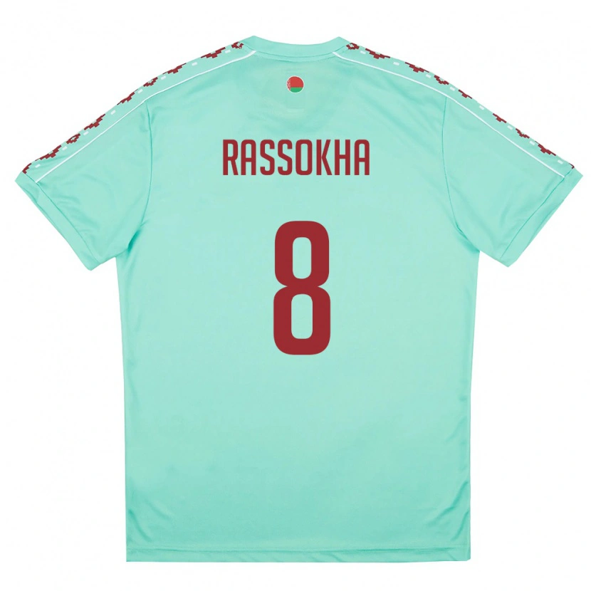 DanxenキッズベラルーシDaniil Rassokha#8ライトグリーン バーガンディアウェイシャツ26-28ジャージーユニフォーム