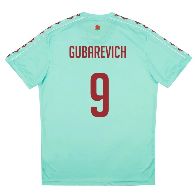 DanxenキッズベラルーシIlya Gubarevich#9ライトグリーン バーガンディアウェイシャツ26-28ジャージーユニフォーム