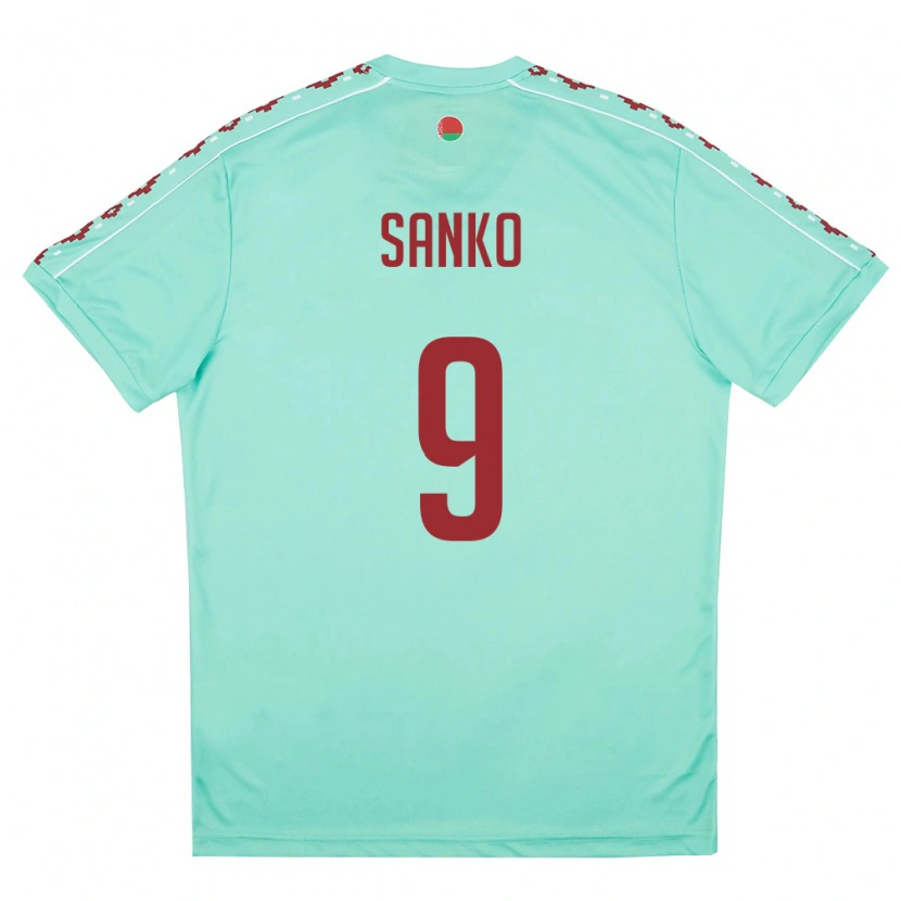 DanxenキッズベラルーシNikita Sanko#9ライトグリーン バーガンディアウェイシャツ26-28ジャージーユニフォーム
