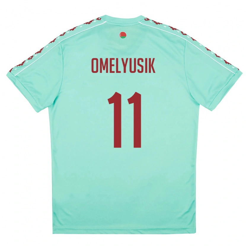 DanxenキッズベラルーシIvan Omelyusik#11ライトグリーン バーガンディアウェイシャツ26-28ジャージーユニフォーム