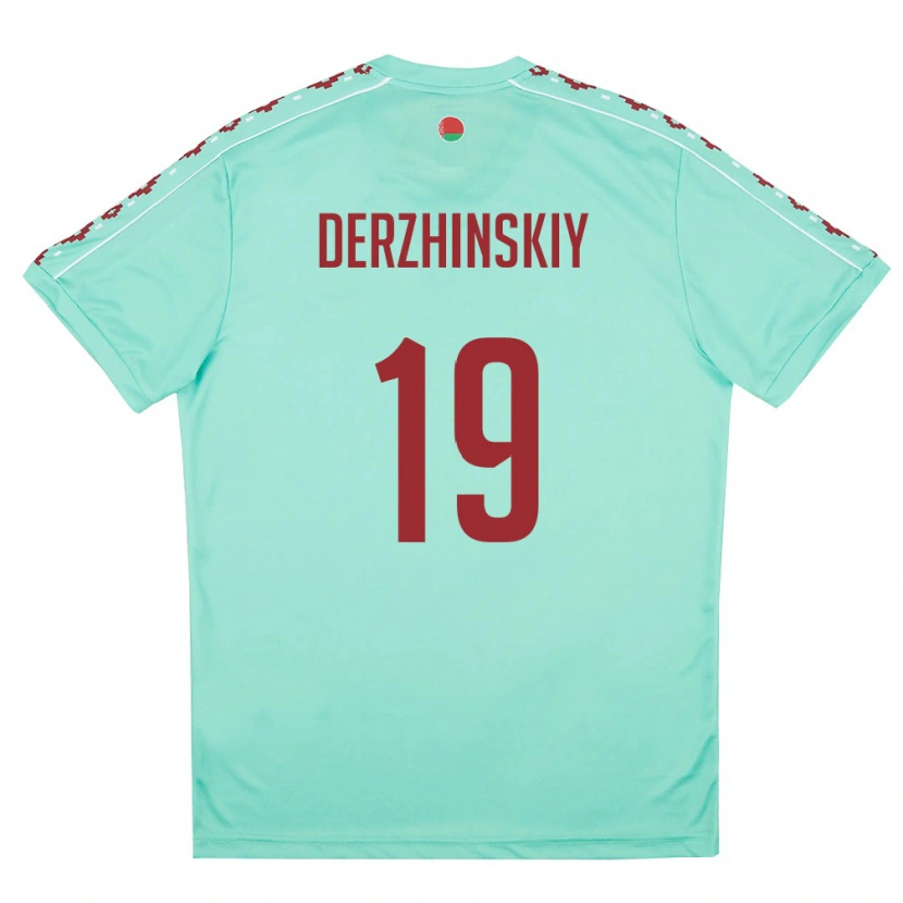 DanxenキッズベラルーシAleksandr Derzhinskiy#19ライトグリーン バーガンディアウェイシャツ26-28ジャージーユニフォーム