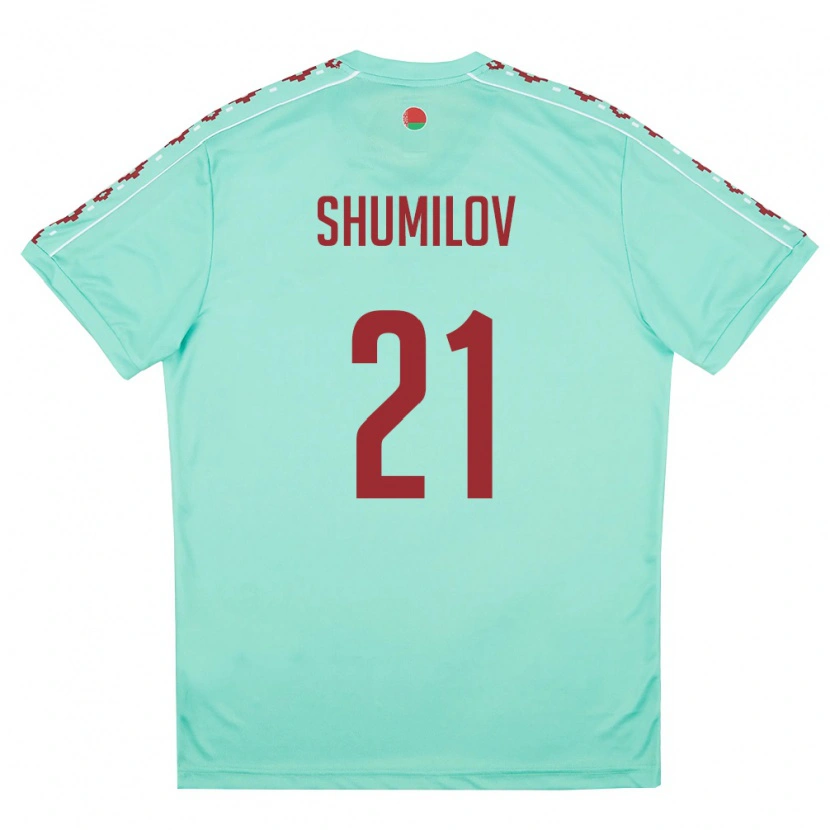 DanxenキッズベラルーシArseniy Shumilov#21ライトグリーン バーガンディアウェイシャツ26-28ジャージーユニフォーム
