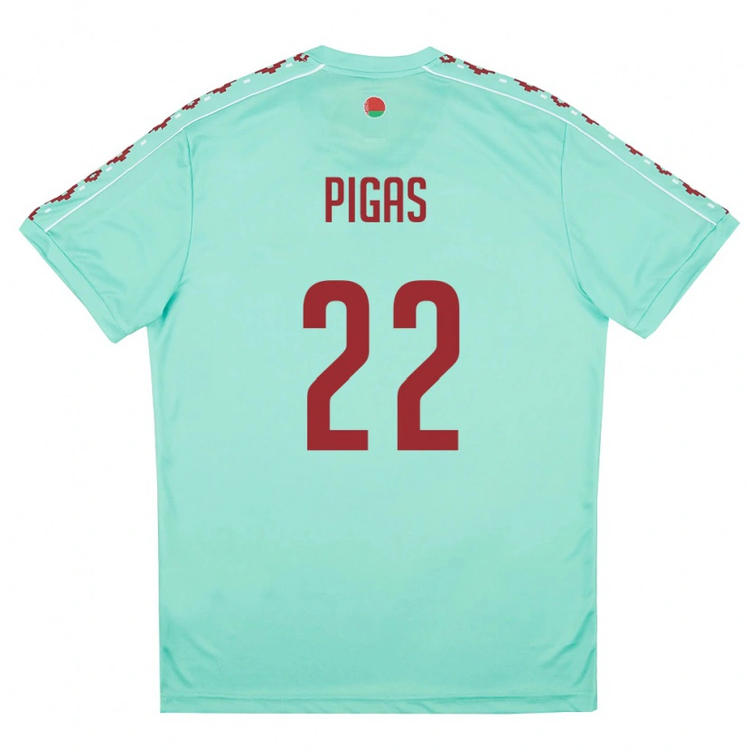 DanxenキッズベラルーシVadim Pigas#22ライトグリーン バーガンディアウェイシャツ26-28ジャージーユニフォーム