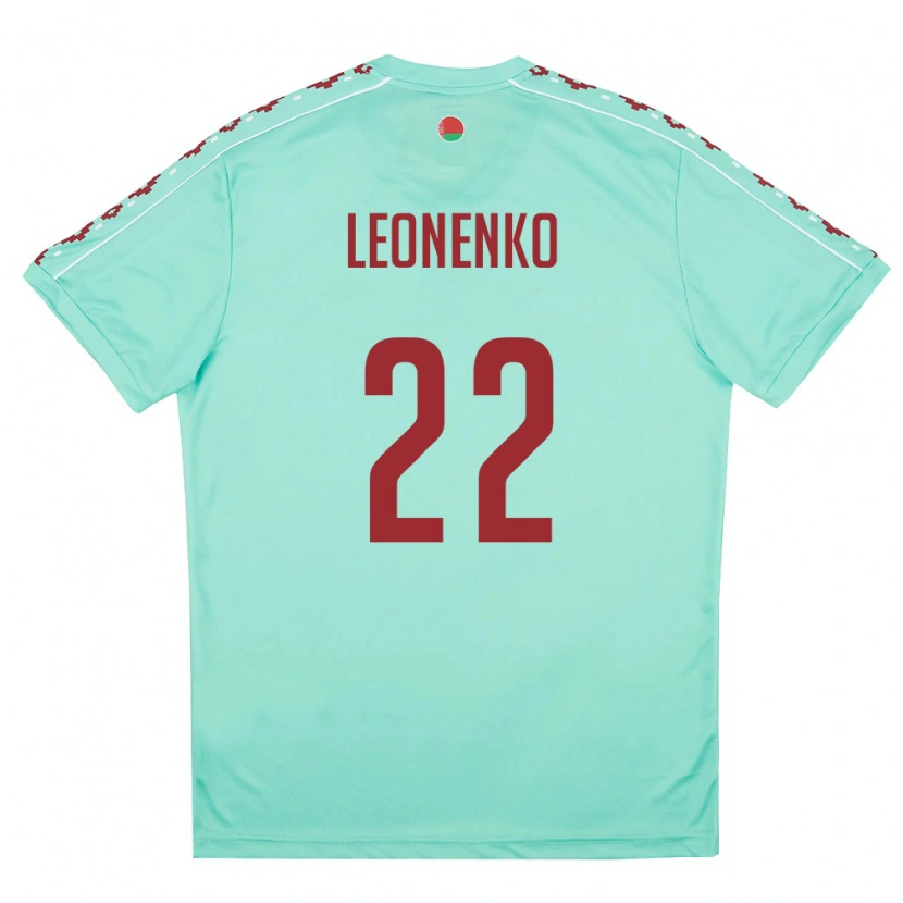 DanxenキッズベラルーシDanila Leonenko#22ライトグリーン バーガンディアウェイシャツ26-28ジャージーユニフォーム